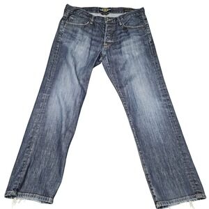 Lucky Brand 221 Original Straight Leg Jeans Size 36X30 Blue Dark‎ Wash Denim